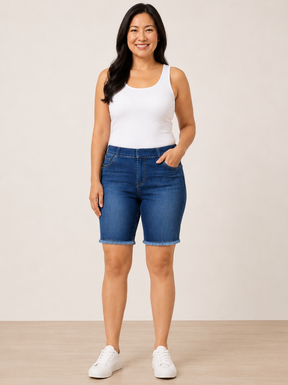 Westbound the Park Avenue fit Pull-On Jean Shorts - Mid Rise Skimmer - 16P